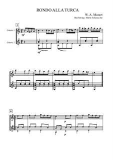 Турецкое рондо: For two guitars by Вольфганг Амадей Моцарт