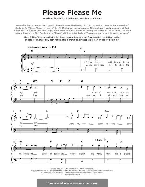 Please Please Me (The Beatles): Для фортепиано by John Lennon, Paul McCartney