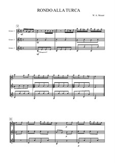 Турецкое рондо: For trio guitars by Вольфганг Амадей Моцарт