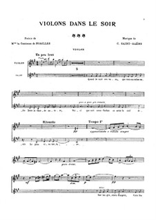 Violons dans le soir: Violons dans le soir by Камиль Сен-Санс