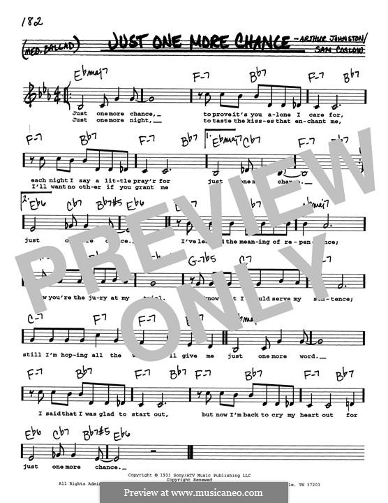Just One More Chance (Bing Crosby): Low Voice by Arthur Johnston