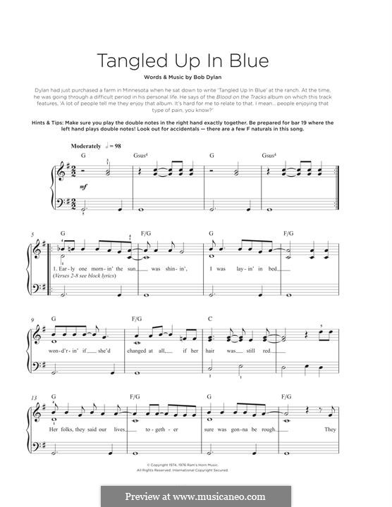 Tangled Up in Blue: Для фортепиано by Bob Dylan
