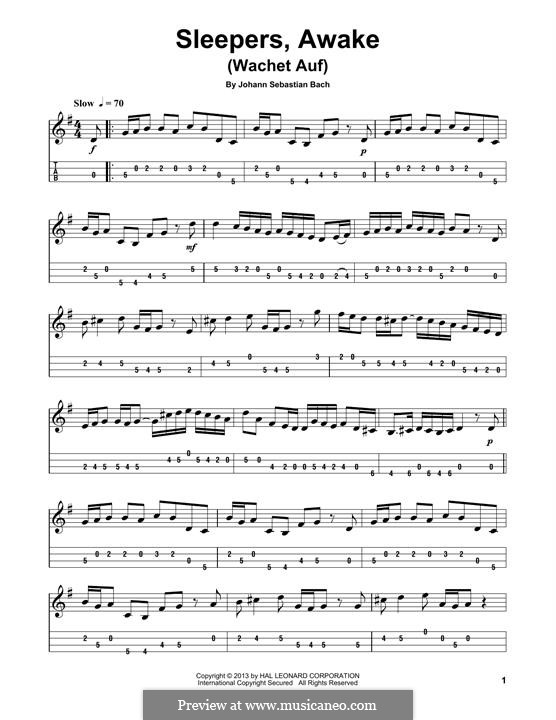 No.1 Wachet auf (Sleepers Awake): For mandolin by Иоганн Себастьян Бах