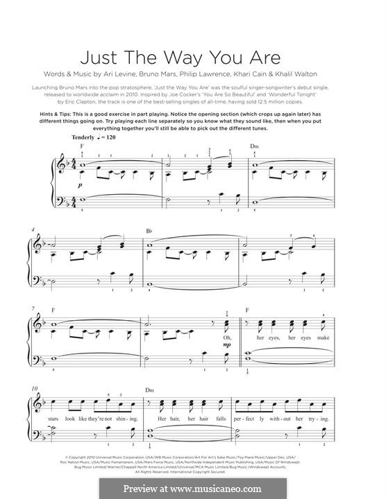 Piano version: Для одного исполнителя by Ari Levine, Khalil Walton, Khari Cain, Bruno Mars, Philip Lawrence