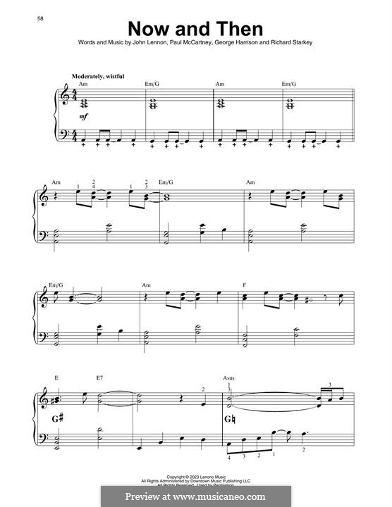 Now And Then (The Beatles): For harp by George Harrison, John Lennon, Paul McCartney, Ringo Starr