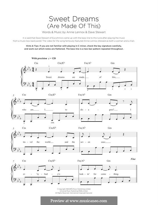 Sweet Dreams (Are Made of This): Для фортепиано by Annie Lennox, David A. Stewart