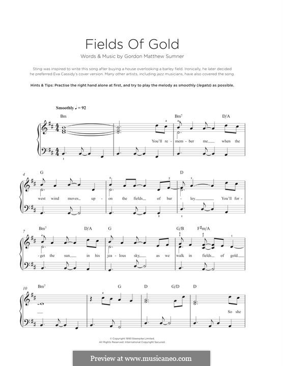 Fields of Gold: Для фортепиано by Sting