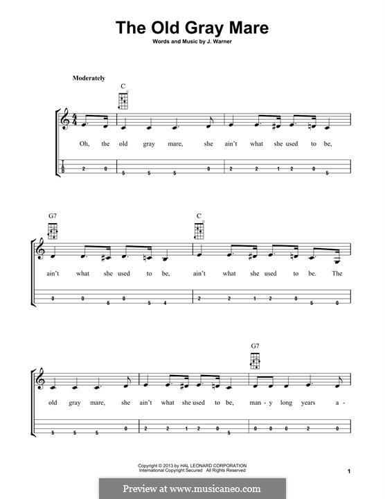 The Old Gray Mare: For mandolin by J. Warner