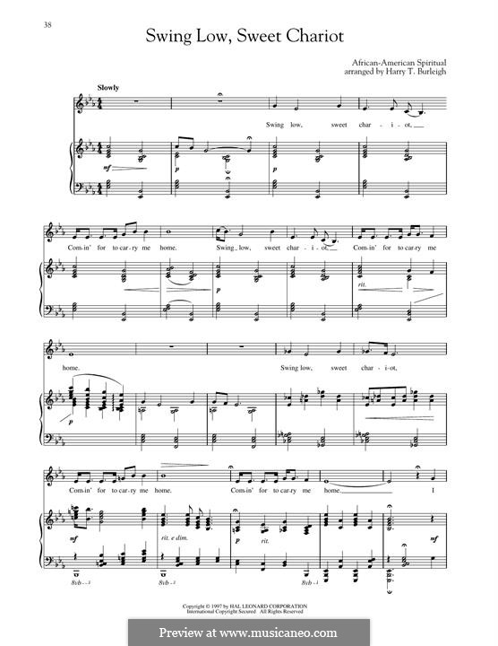 Swing Low, Sweet Chariot: High Voice by folklore