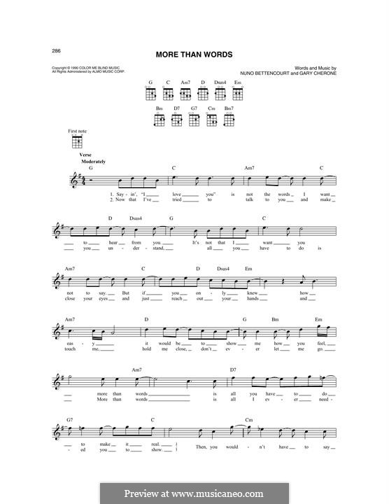 More Than Words (Extreme): For mandolin by Gary Cherone, Nuno Bettencourt