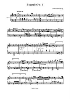 Одиннадцать новых багателей для фортепиано, Op.119: Bagatelle No.1 by Людвиг ван Бетховен