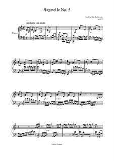 Одиннадцать новых багателей для фортепиано, Op.119: Bagatelle No.2 by Людвиг ван Бетховен