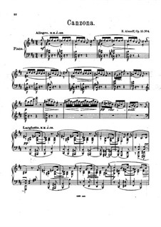 Четыре пьесы для фортепиано, Op.10: No.4 Канцона by Eugen Fedorovich Alenev