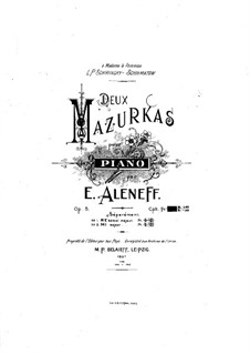 Две мазурки для фортепиано, Op.8: Мазурка No.1 by Eugen Fedorovich Alenev