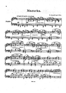 Две мазурки для фортепиано, Op.8: Мазурка No.2 by Eugen Fedorovich Alenev