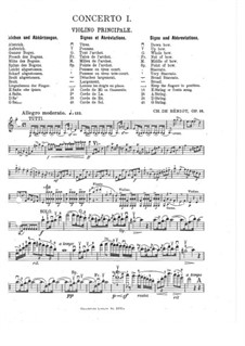 Концерт для скрипки с оркестром No.1, Op.16: Сольная партия by Шарль Берио