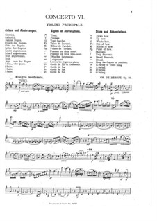 Концерт для скрипки с оркестром No.6, Op.70: Сольная партия by Шарль Берио