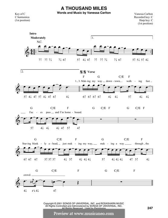A Thousand Miles: For harmonica by Vanessa Carlton