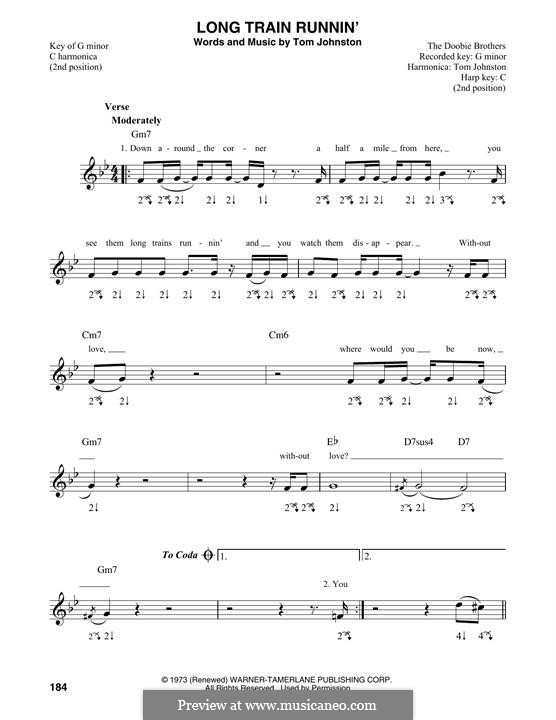Long Train Runnin' (The Doobie Brothers): For harmonica by Tom Johnston