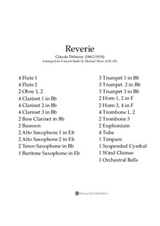 Rêverie, L.68: For concert band by Клод Дебюсси