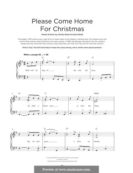 Please Come Home for Christmas (The Eagles): Для фортепиано by Charles Brown, Gene Redd