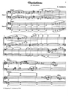 Concert variations for two pianos: Concert variations for two pianos by Екатерина Анисимова