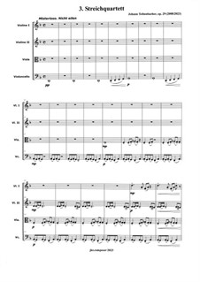 3rd String Quartet, Op.29: Score by Johann Teibenbacher