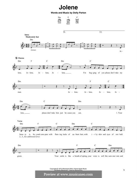 Jolene: For mandolin by Dolly Parton