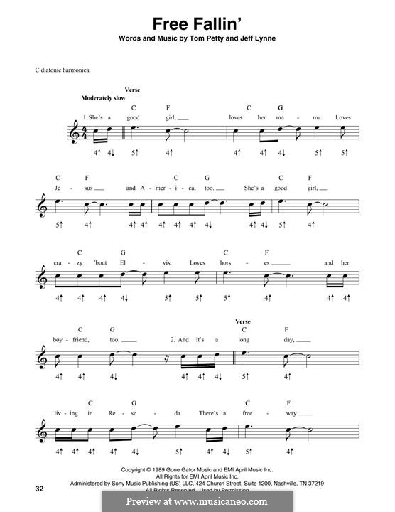 Free Fallin': For harmonica by Jeff Lynne