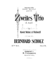 Фортепианное трио No.2 ля минор, Op.83: Партитура, Партии by Бернард Шольц