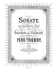 Соната для виолончели и фортепиано, Op.56: Партитура by Фердинанд Тьерио