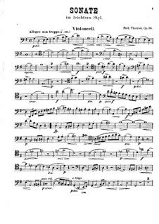 Соната для виолончели и фортепиано, Op.56: Сольная партия by Фердинанд Тьерио
