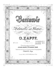 Баркарола для виолончели и фортепиано, Op.4: Баркарола для виолончели и фортепиано by Oskar Zapff