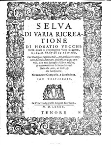 Selva di varia ricreatione: Tenore part by Орацио Векки