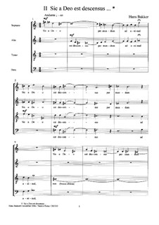 Tres Sententiae - Three Sayings for SATB: No.2 Sic a Deo by Hans Bakker