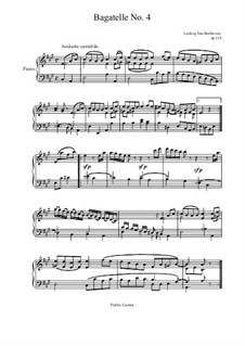 Одиннадцать новых багателей для фортепиано, Op.119: Bagatelle No.4 by Людвиг ван Бетховен