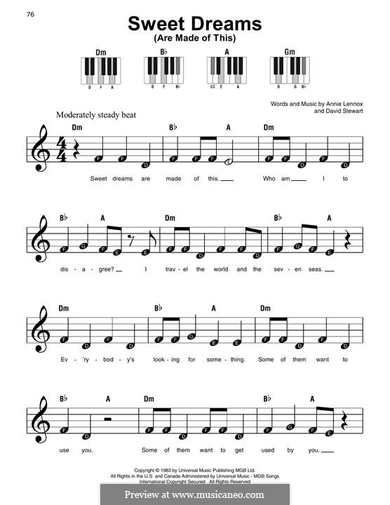 Sweet Dreams (Are Made of This): Для фортепиано by Annie Lennox, David A. Stewart