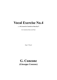 Сорок уроков для контральто или баса, Op.17: Exercise No.4 by Джузеппе Конконе