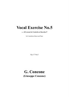Сорок уроков для контральто или баса, Op.17: Exercise No.5 by Джузеппе Конконе