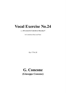 Сорок уроков для контральто или баса, Op.17: Exercise No.24 by Джузеппе Конконе