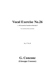 Сорок уроков для контральто или баса, Op.17: Exercise No.26 by Джузеппе Конконе