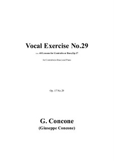Сорок уроков для контральто или баса, Op.17: Exercise No.29 by Джузеппе Конконе