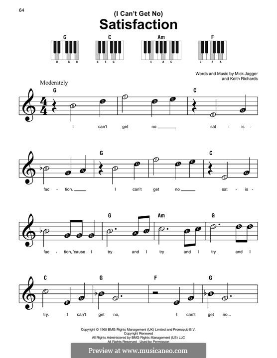 (I Can't Get No) Satisfaction (The Rolling Stones): Для фортепиано by Keith Richards, Mick Jagger