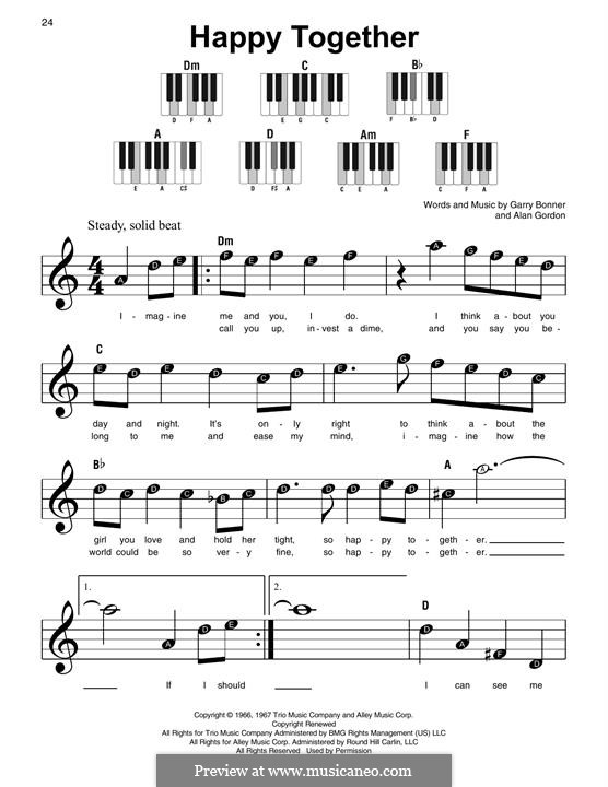 Happy Together (The Turtles): Для фортепиано by Alan Gordon, Garry Bonner