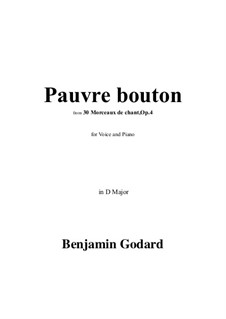 Тридцать песен, Op.4: No.26 Pauvre bouton in D Major by Бенжамин Годар