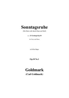12 Gesänge, Op.18: No.1 Sonntagsruhe n B flat Major by Карл Голдмарк