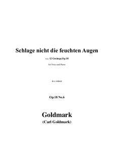 12 Gesänge, Op.18: No.6 Schlage nicht die feuchten Augen by Карл Голдмарк