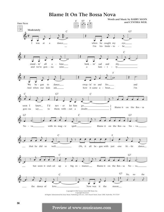 Blame it on the Bossa Nova (Eydie Gorme): Для укулеле by Barry Mann, Cynthia Weil