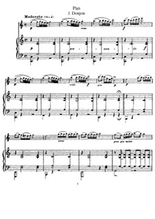Pan, for Flute and Piano: Партитура, сольная партия by Johannes Donjon