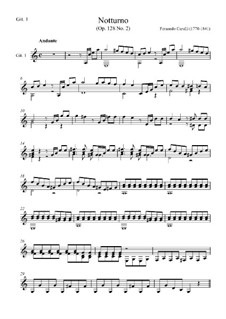 Шесть маленьких дуэтов для двух гитар, Op.128: No.2 Ноктюрн  – Партия первой гитары by Фердинандо Карулли